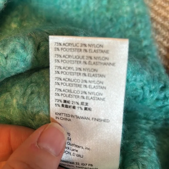 NWT FREE PEOPLE blue bell v neck oversized sweater in electric teal size large - Picture 10 of 11